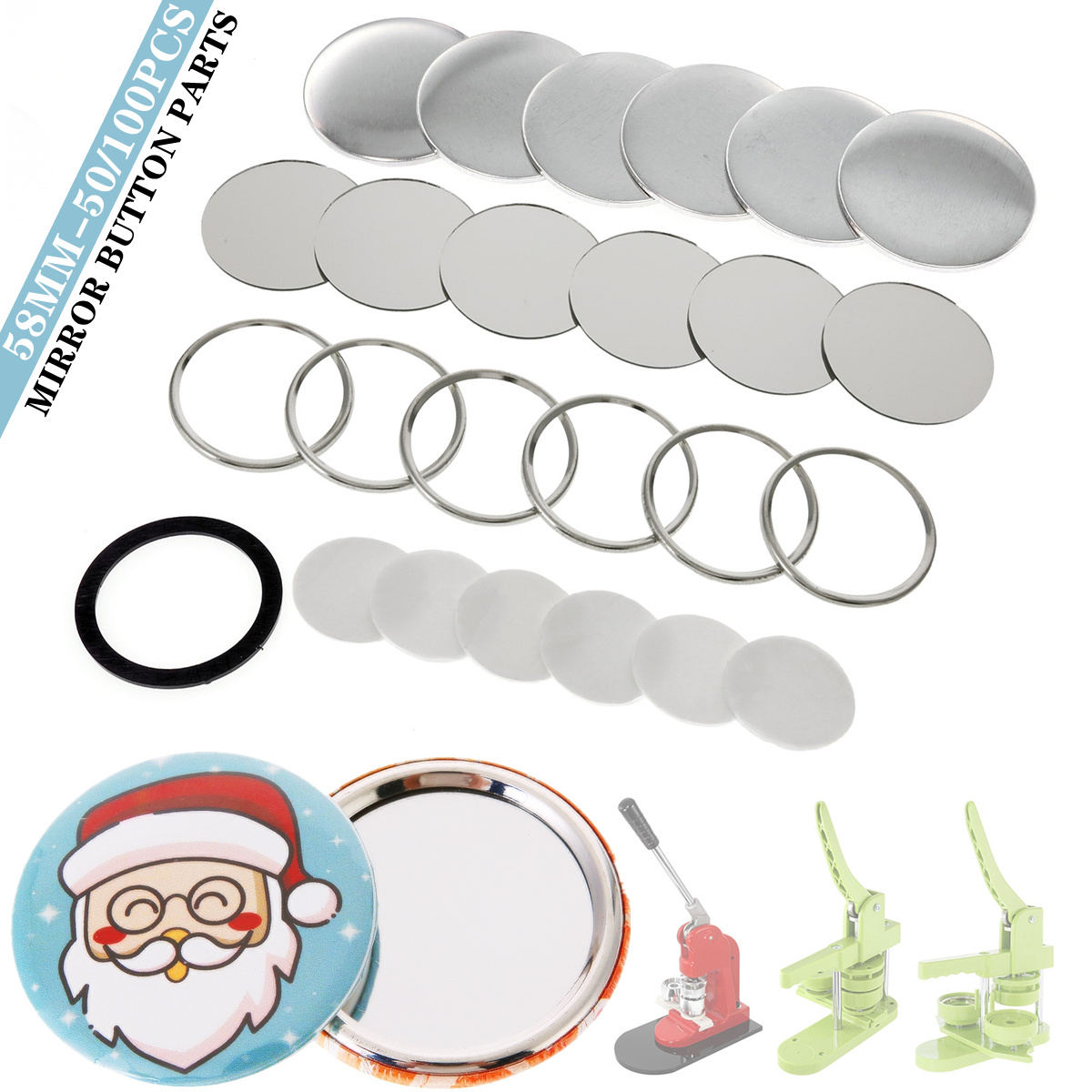 Blank Mirror Badge Button Part - Button Badge Blank ulasan dan harga