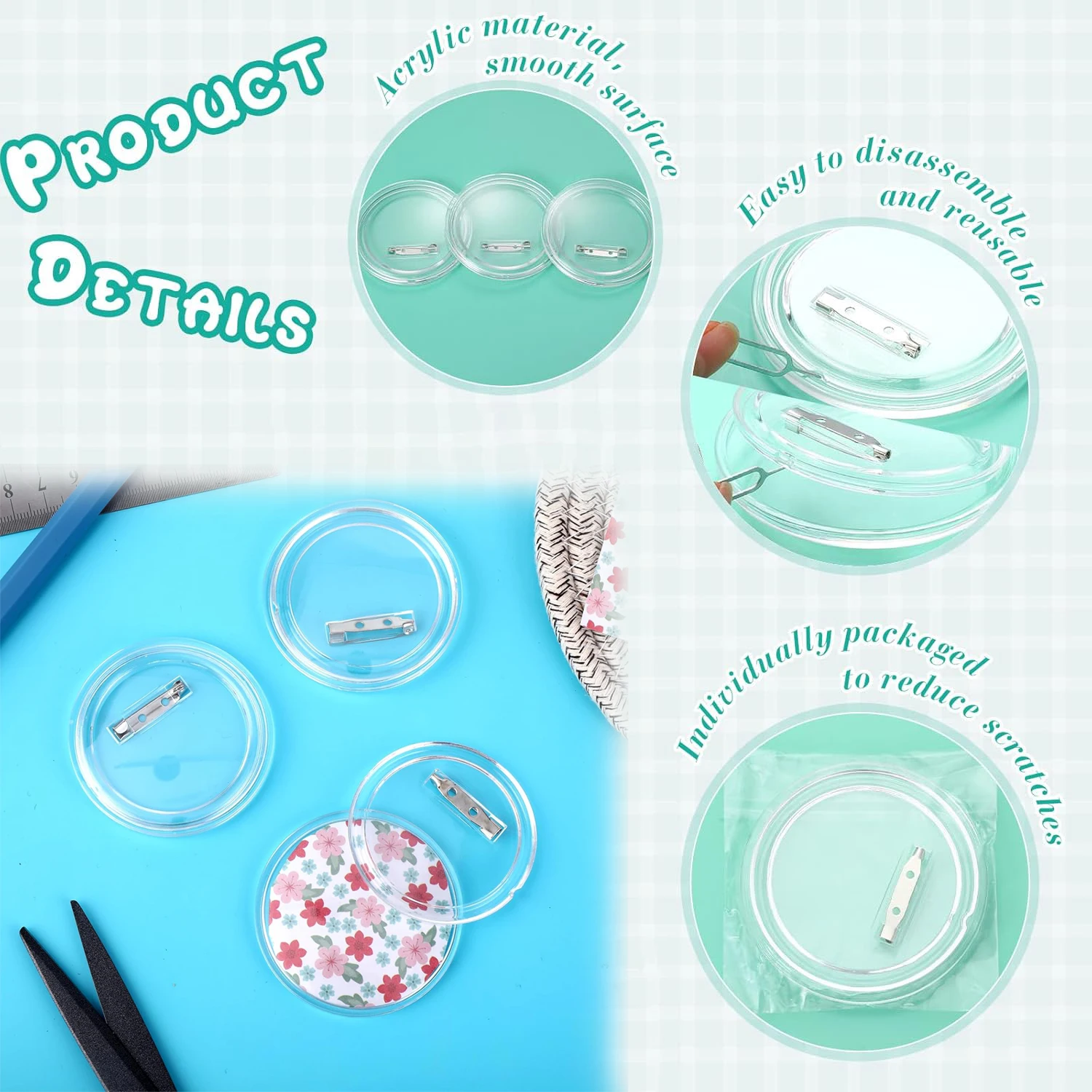 5-20PCS Buttons Blanks with Pi - Button Badge Blank ulasan dan harga